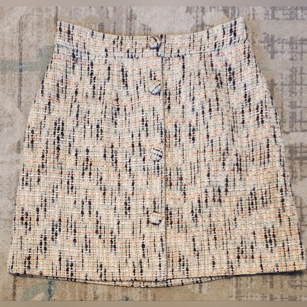 Gal Meets Glam Paige Tweed Skirt. Size 4. Beige. EUC